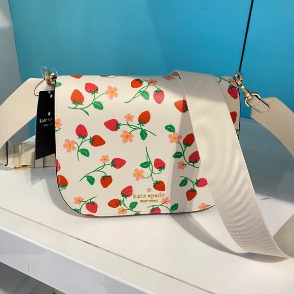 kate spade Handbags - Kate Spade Madison Strawberry Vine Saddle Bag KG662